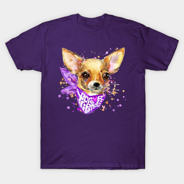 Chihuahua With Purple Scarf T-Shirt by saigon199x